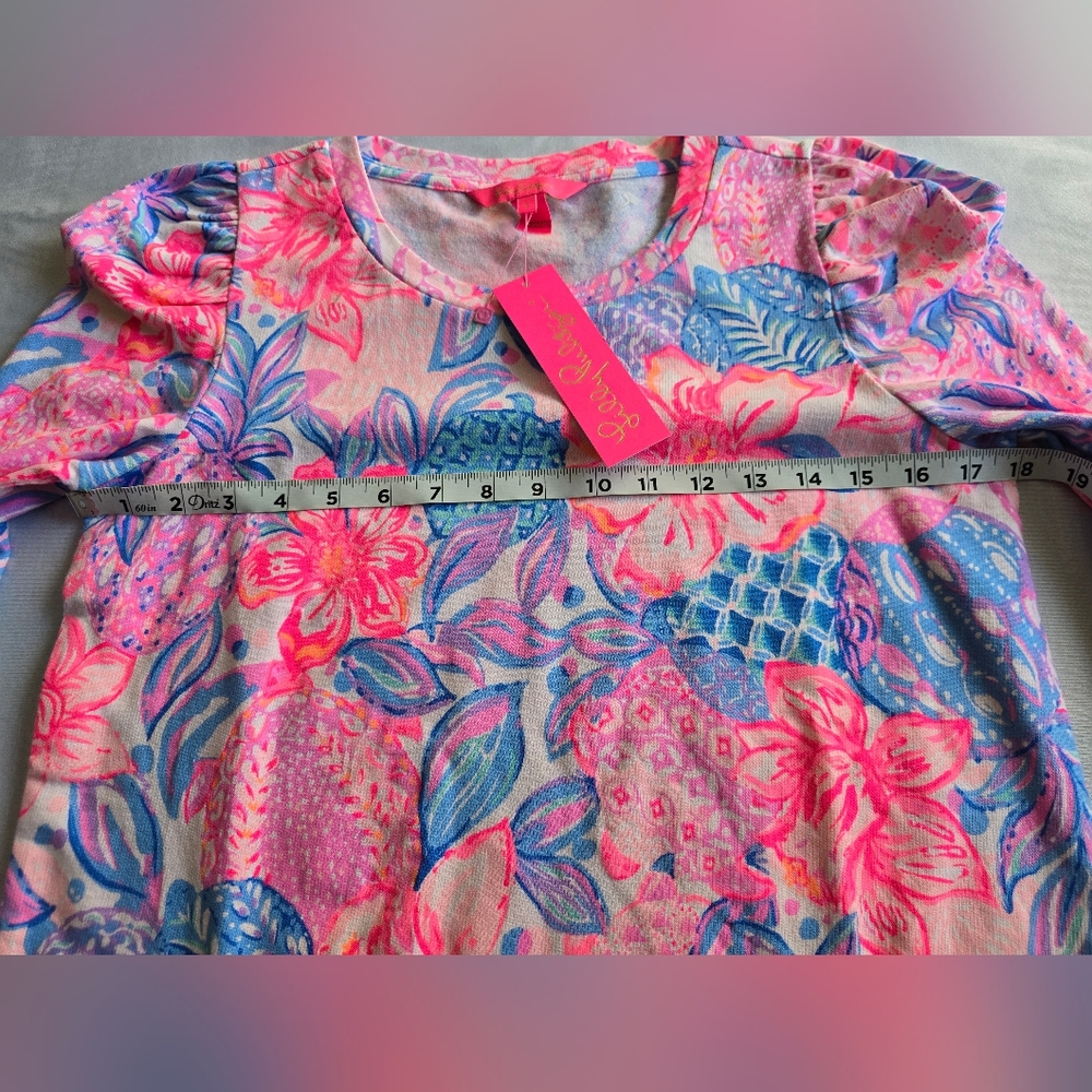 Lilly‎ Pulitzer Jansen Long Sleeve Sweatshirt Pink Isle Snappy Turtle Size S - Picture 3 of 11